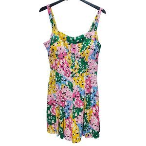 White Birch Romper Womens 1X Leopard Print Lined Multicolor Smocked Back Casual